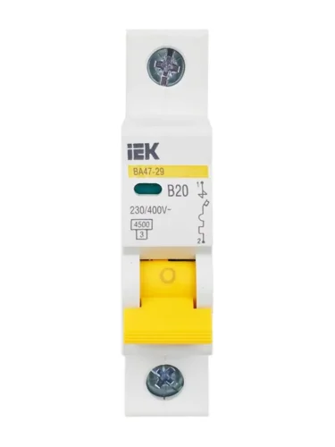 Выключатель автоматический модульный 1п B 20А 4.5кА ВА47-29 KARAT IEK MVA20-1-020-B - фото 2