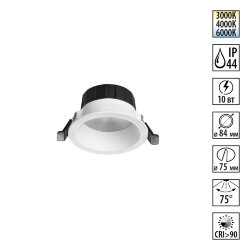 Встраиваемый светодиодный светильник с переключателем цветовой температуры «Novotech» 359553, серия: CLARA