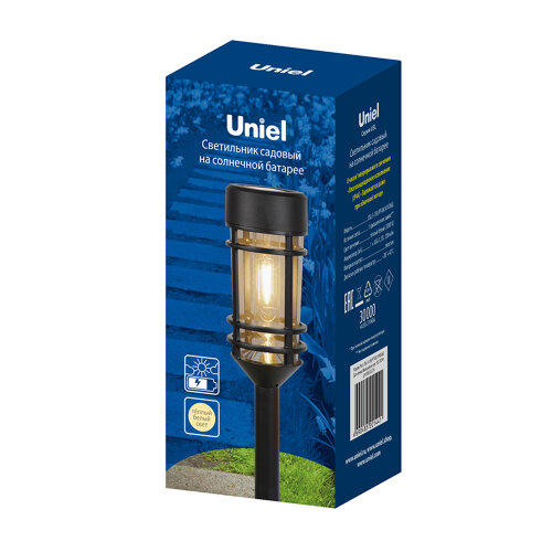 USL-S-189-PT480 VINTAGE Садовый светильник на солнечной батарее Винтаж, 1 филаментная лампа, Теплый белый свет, 1xААA Ni-Mh аккумулятор в-к, IP44, TM Uniel - фото 9