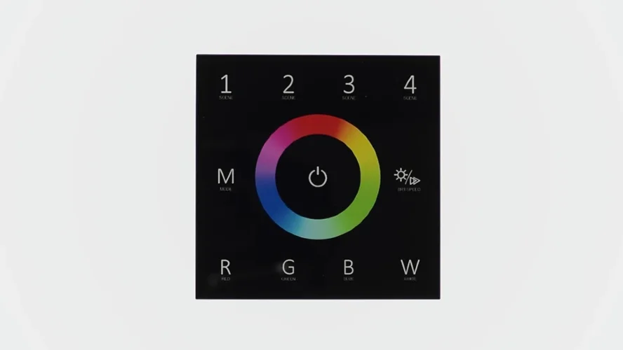 Сенсорная панель T4 Black IC61 (12-24V, 4x3A, 4x(36-72W) RGBW, RF 2.4GHz) - фото I