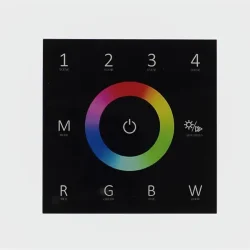 Сенсорная панель T4 Black IC61 (12-24V, 4x3A, 4x(36-72W) RGBW, RF 2.4GHz)