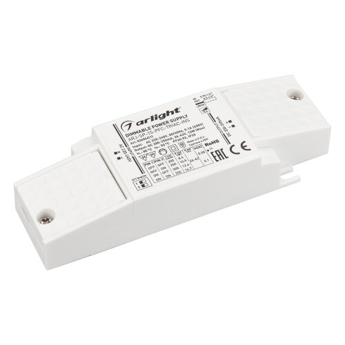 Блок питания ARJ-SP-15-PFC-TRIAC-INS (15W, 26-42V, 0.2-0.35A) (Arlight, IP20 Пластик, 5 лет) 026046(1) - фото