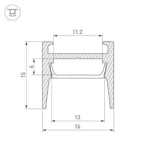 Профиль MIC-H-COMFY-2000 ANOD (Arlight, Алюминий) - фото 4