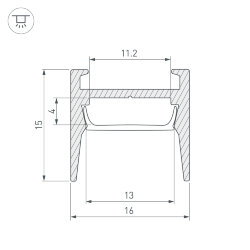 Профиль MIC-H-COMFY-2000 ANOD (Arlight, Алюминий)