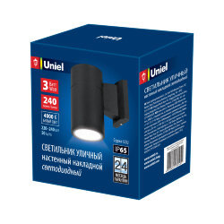 ULU-S21A-3W-4000K IP65 BLACK Светильник светодиодный уличный, Архитектурный накладной, Белый свет 4000K, Корпус черный.