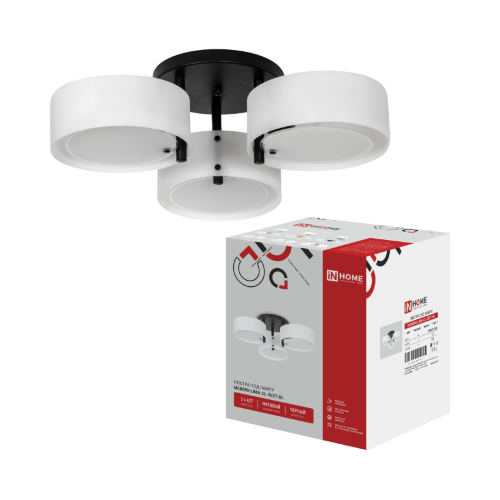 Люстра под лампу MODERN LIMA-CL-3E27-BL 3хЕ27 белый плафон, черный IN HOME - Фото