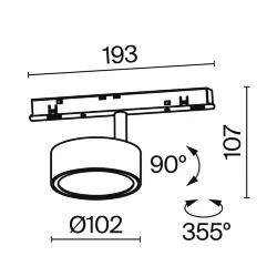 Трековый светильник Радо / Rado Exility 2700-6000K 18Вт 120° Dim Dali1 (Черный) TR040-4-18WTW-DD-B
