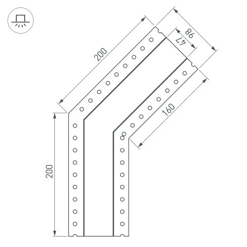 Угол SL-LINIA45-FANTOM-135 (Arlight, Металл) - фото 4