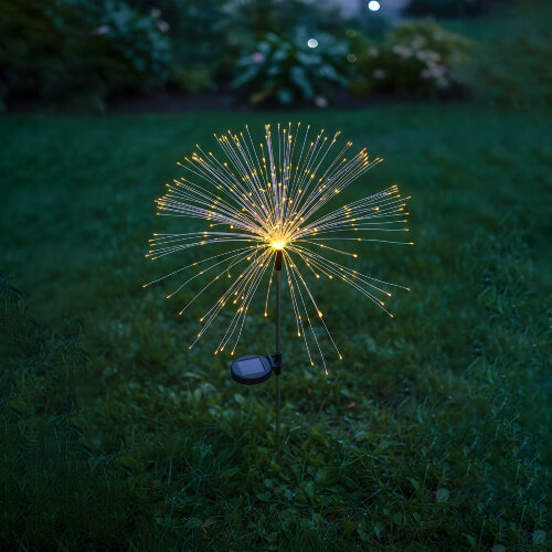 USL-S-837-PT900 FIREWORK Садовый светильник на солнечной батарее Фейерверк, 150 светодиодов, Теплый белый свет, 1xAА Ni-Mh аккумулятор в-к, IP44, TM Uniel - фото 7