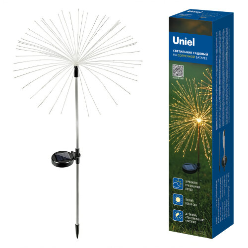 USL-S-837-PT900 FIREWORK Садовый светильник на солнечной батарее Фейерверк, 150 светодиодов, Теплый белый свет, 1xAА Ni-Mh аккумулятор в-к, IP44, TM Uniel - фото 9