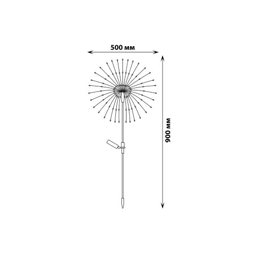 USL-S-837-PT900 FIREWORK Садовый светильник на солнечной батарее Фейерверк, 150 светодиодов, Теплый белый свет, 1xAА Ni-Mh аккумулятор в-к, IP44, TM Uniel - фото 10