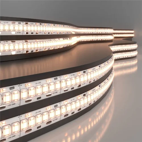 Светодиодная лента 12 В 16 Вт/м 240 Led/м 2835 IP65, теплый белый 3300K, 5 м Лента светодиодная 12V 16W 240Led 2835 IP65 тёплый белый, 5м - фото