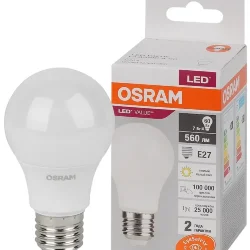 Лампа светодиодная LV 7SW/3000K (=60W) E27 | LED Value 2Y | Груша | - OSRAM