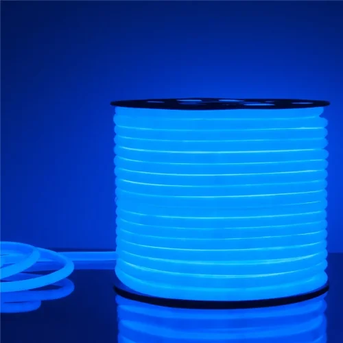 Светодиодный гибкий неон 220 В 9.6 Вт/м 144 Led/м 2835 IP67, круглый синий, 50 м Гибкий неон 220V 9,6W 144Led 2835 IP67 круглый синий, 50 м - фото