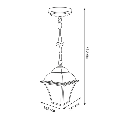 Уличный подвесной светильник Apus H шоколад IP33 GL 1009H - фото 3