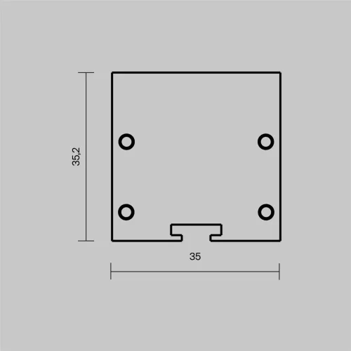 Комплект заглушек (для профиля 35x35) 2 шт., ALM-35-S-EC 642037 (Серебро) 642037 - фото 3