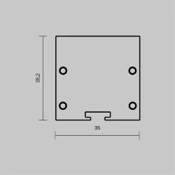 Комплект заглушек (для профиля 35x35) 2 шт., ALM-35-S-EC 642037 (Серебро) 642037
