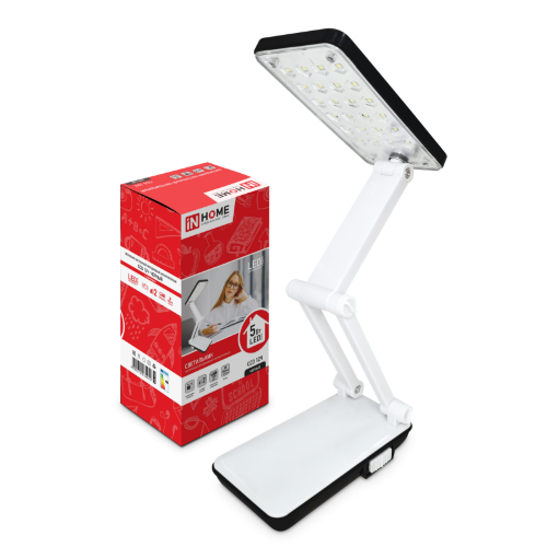 Светильник настольный светодиодный аккумуляторный ССО 12Ч 6Вт 6500К 360Лм 2 уровня яркости 230В ЧЕРНЫЙ IN HOME - Фото 3