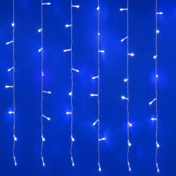 ULD-C3020-384-DTA-RC WHITE IP44 Занавес светодиодный, 3х2м, 384 светодиода, Белый свет, Провод прозрачный, Пульт ДУ в-к, TM Uniel