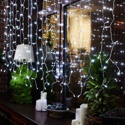 ULD-C3020-384-DTA-RC WHITE IP44 Занавес светодиодный, 3х2м, 384 светодиода, Белый свет, Провод прозрачный, Пульт ДУ в-к, TM Uniel