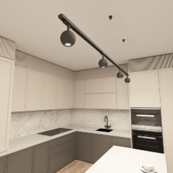 Трековый светильник IP 20, 15 Вт, GU10, черный, алюминий, Denkirs DK6070-BK