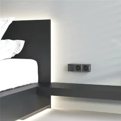 Выключатель двухклавишный Gallant черный с серебром W5020034 W5020034