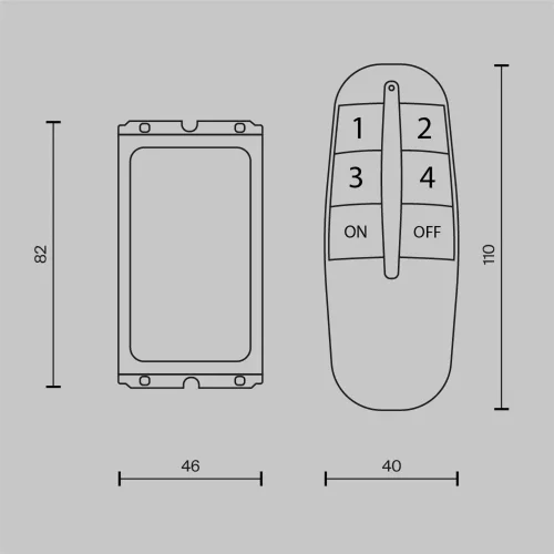 Пульт для управления освещением 4 зоны (Черный) MRC004B - фото 5