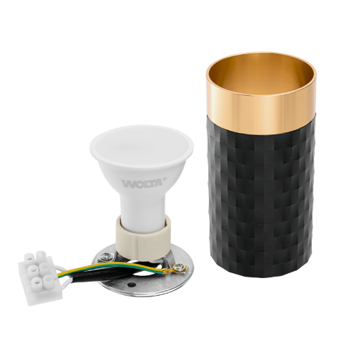 Светильник WOLTA WSL-GU10/10BG под лампу GU10 Черный / Золотой CELLA - фото 7.