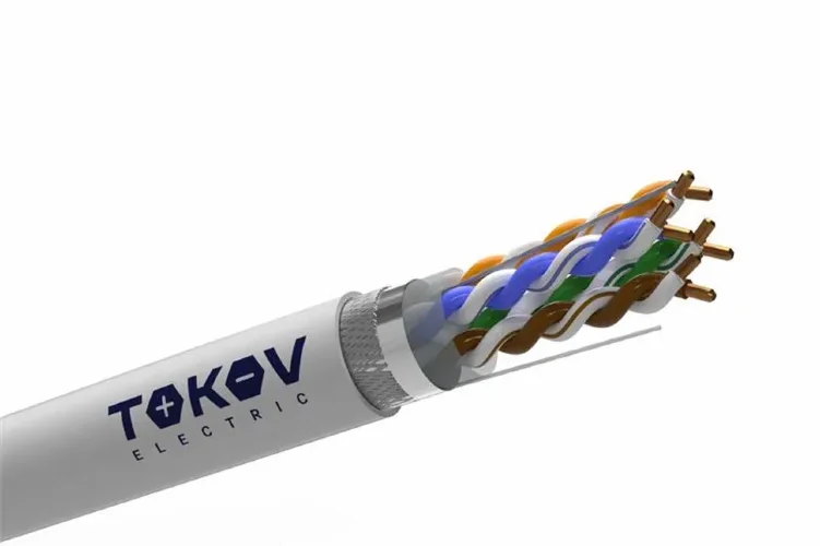 Кабель витая пара SF/UTP 4х2х24AWG (0.52мм) кат.5E PVC TOKOV PRO Fluke tested (м) TOKOV ELECTRIC TKP-C06-SF/UTP-42-5E-305 - фото