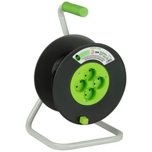 Удлинитель на пластик. катушке 4х20м без заземл. KAT-2x0.75-20m Greenline ПВС 2х0.75 Эра Б0065069 - фото