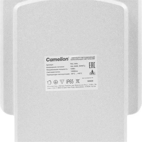 Светильник THL-1006 100Вт 5700К IP65 12000лм 180-240В 500х130х79 КСС 'Ш' 1/10 ПВ уличный Camelion 16342 - фото 7