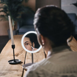 TLD-590 White-LED-80Lm-6000K-Dimmer Настольный светильник зеркало, 4W, Встроенный аккумулятор 3.7V-600mAh, Сенсорный выключатель, Диммер, Белый