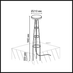 Ландшафтный грунтовый светильник «ODEON LIGHT» 7108/15GL, серия: LIANA (встраиваемый в грунт)