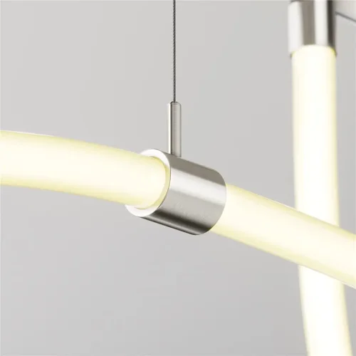 Потолочный коннектор с тросовым подвесом Tau в шинопровод Flarity платина (Платина) - фото 3