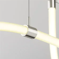 Потолочный коннектор с тросовым подвесом Tau в шинопровод Flarity платина (Платина)