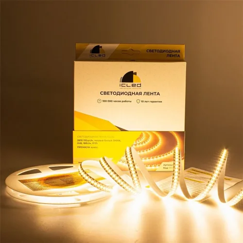 Светодиодная лента Class Premium, 2835, 192 led/m, warm white, 24V, IP33, RN16 - фото I