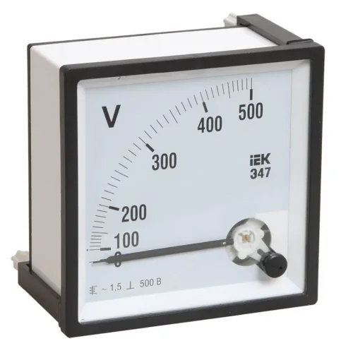 Вольтметр Э47 72х72мм 500В кл. точн. 1.5 IEK IPV10-6-0500-E - фото