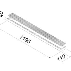 Универсальный офисный светодиодный светильник узкий 20 Вт IP44 1195x110x40 мм 3000K Призма