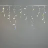 Гирлянда Бахрома 3,1 x 0,5 м Тепло-Белая с Мерцанием Белого Диода 220В, 120 LED, Провод Белый Каучук 2,3мм, IP65. Фото 1.