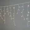 Гирлянда Бахрома 3,1 x 0,5 м Тепло-Белая с Мерцанием Белого Диода 220В, 120 LED, Провод Белый Каучук 2,3мм, IP65. Фото 2.