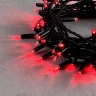 Гирлянда Нить с Колпачком 10м Красная 24В, 100 LED, Провод Черный ПВХ, IP65. Фото 3.