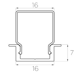 Профиль врезной алюминиевый LC-LPV-0722-2 Anod