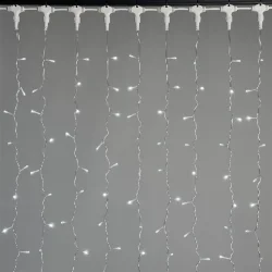 Гирлянда Занавес 2 x 1 м Белый 220В, 200 LED, Провод Прозрачный ПВХ, IP54