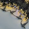 Комплект 5 Тепло-Белых Нитей по 20м с Мерцанием Белого Диода, 1000 LED, Провод Черный Каучук 2,3мм, IP54. Фото 2.