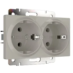 Розетка двойная с заземлением (дымчатый) W1272004