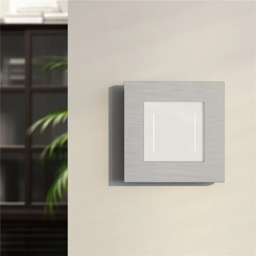 Рамка из металла на 1 пост АluMax алюминий W0013506 - фото 3