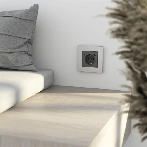 Рамка из металла на 1 пост АluMax алюминий W0013506 - фото 4