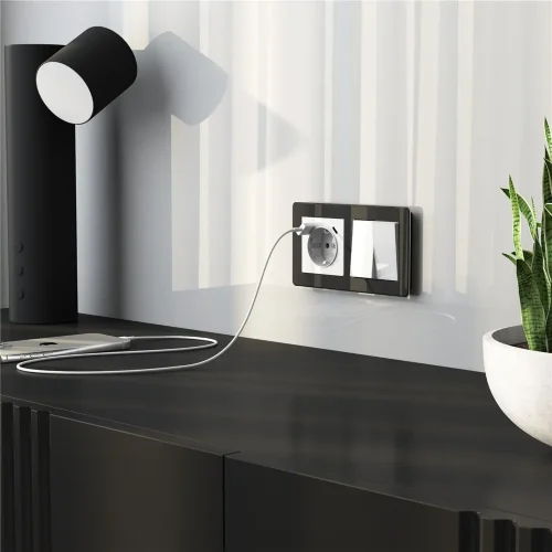 Выключатель двухклавишный проходной (белый акрил) W1122041 - фото 3