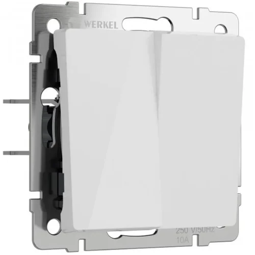 Выключатель двухклавишный проходной (белый акрил) W1122041 - фото