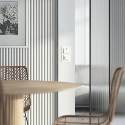 Выключатель двухклавишный проходной (белый акрил) W1122041 - фото 4